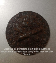 Distintivo di puntatore ritrovati sul monte Artent.